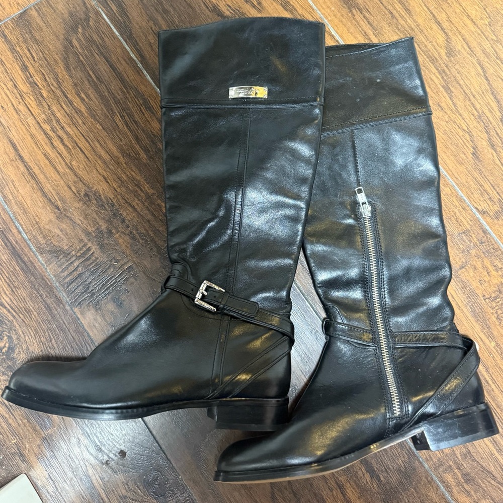 Coach Black Leather Winter Boots